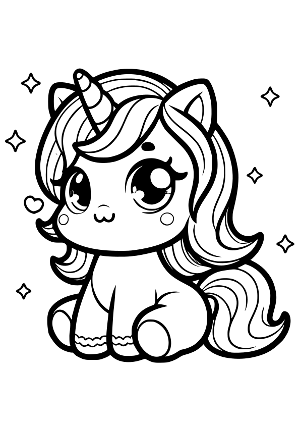 Unicorn 10 free coloring pages for kids