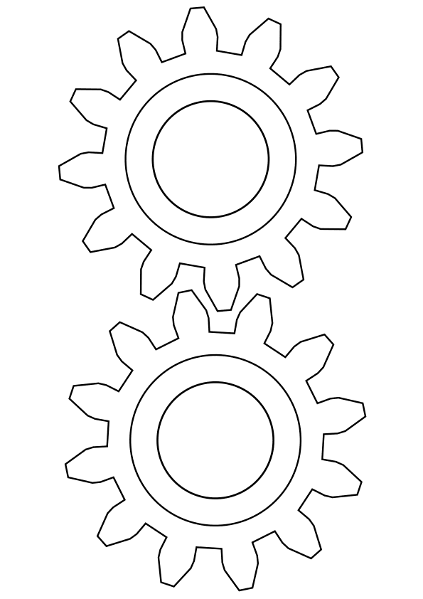 Gear free coloring pages for kids