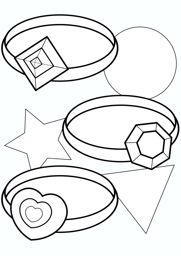 Glittering jewelry ring free coloring pages for kids